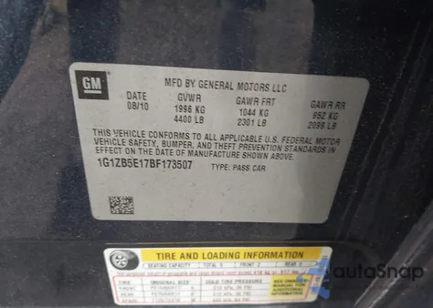 2011 Chevrolet Malibu Ls z USA, uszkodzony, nr VIN 1G1ZB5E17BF173507